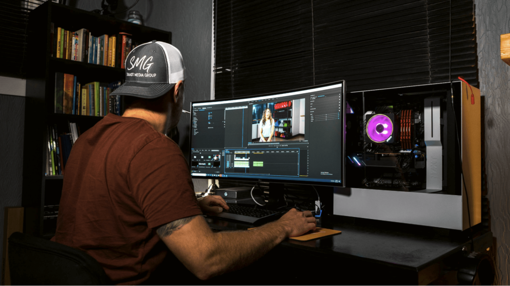 Students learning video editing at Adwils Media School in Perinthalmanna, Malappuram.